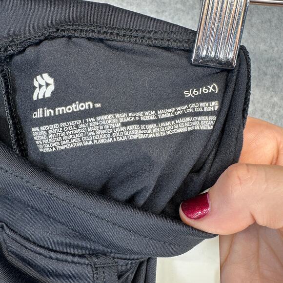 All in Motion Soft Stretch Jogger Pants Girls Size S(6/6X) Black Polyester Blend - Picture 10 of 10